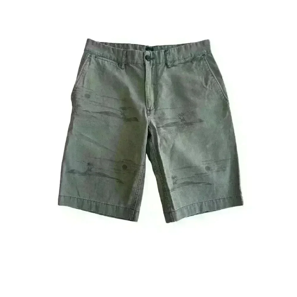 Retro Boys Gap Shorts Size 20 Waist 100% Cotton Green Beach Seen Soft Belt Loops